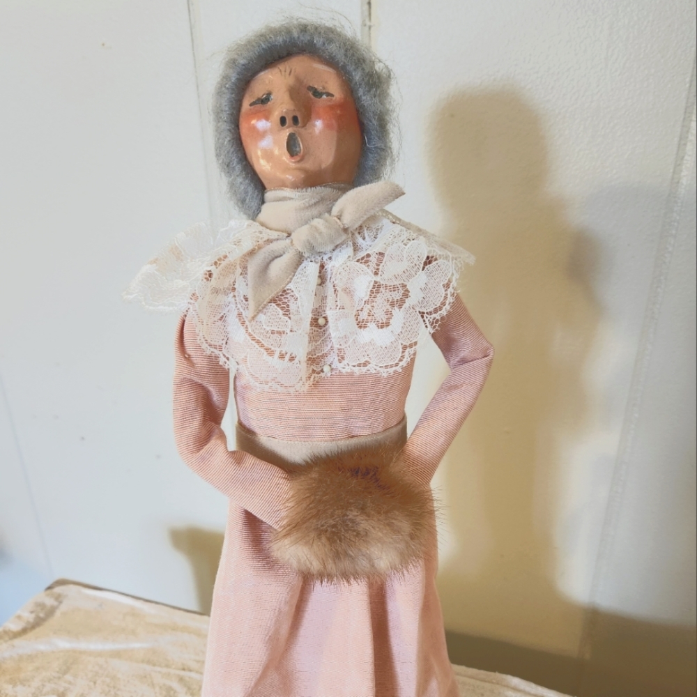 Byers Carolers Lady with Hand Muff